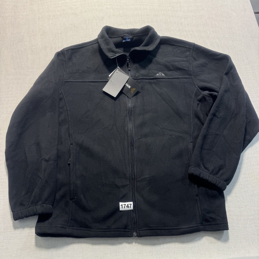 Urban Outdoor Fleece Jacket Mens Sz  L Black New With Tags